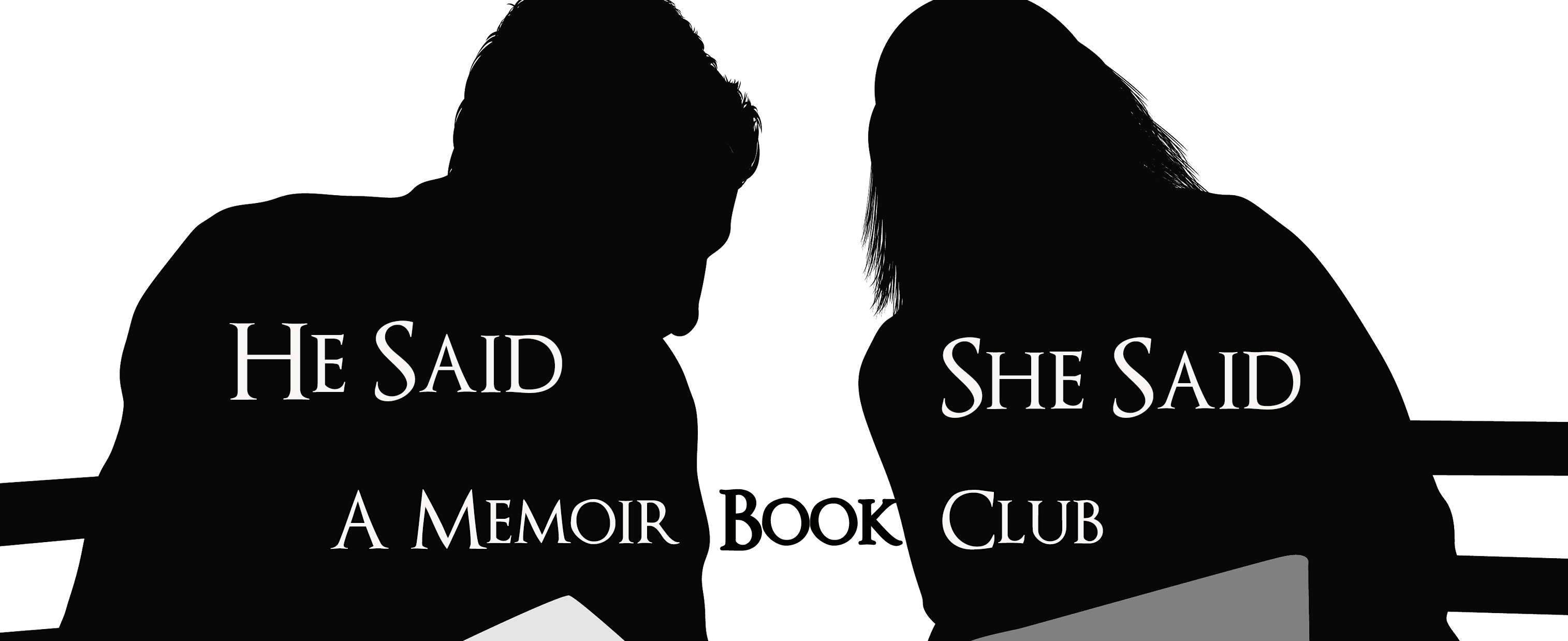 a man and a woman in silhouette discuss a book