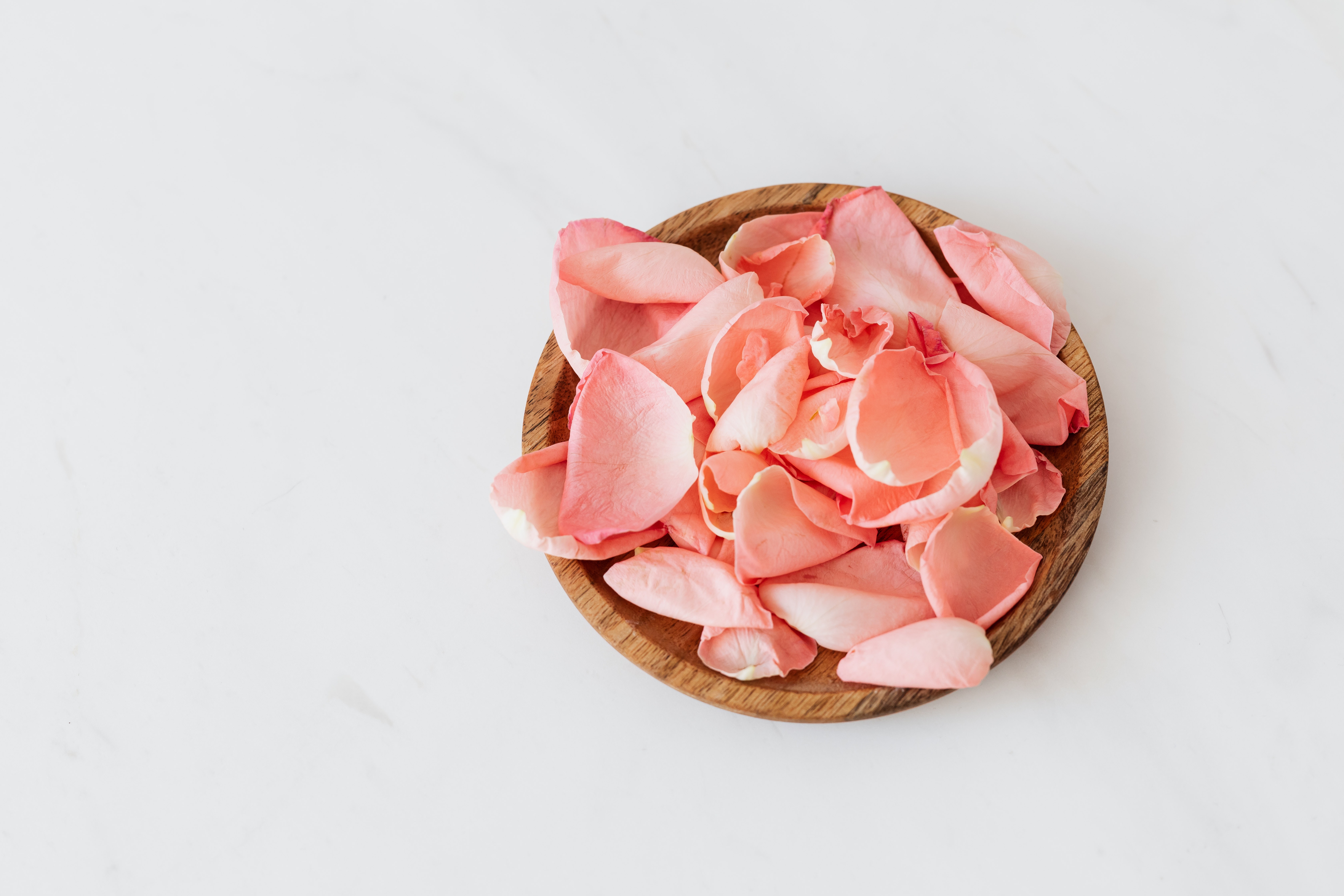 bowl of pink flower petals