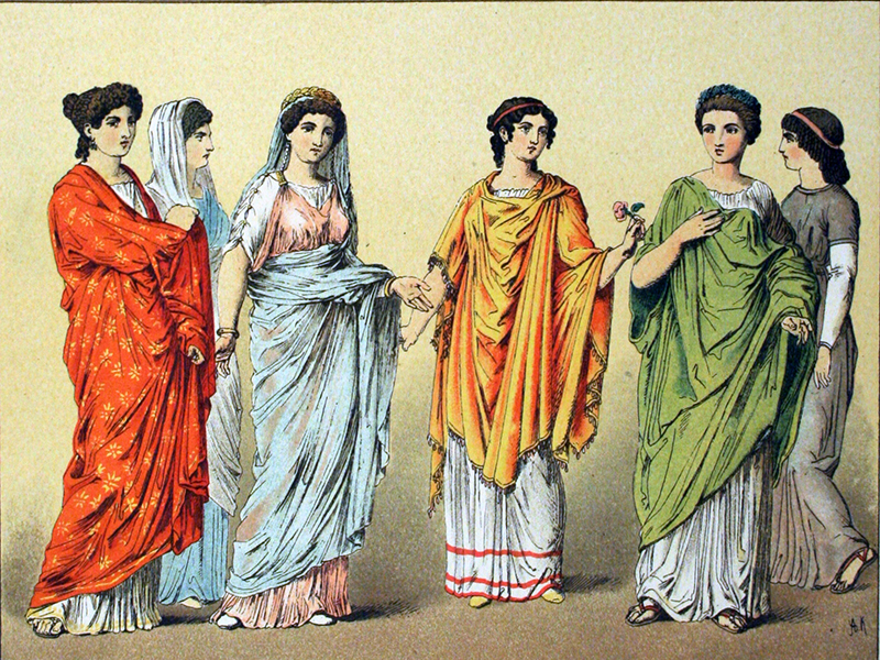 Roman women talking in a group