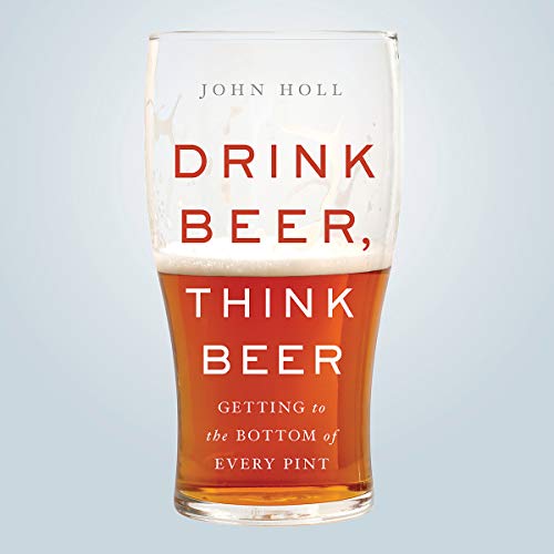 book cover with a half full pint and the title 'Drink Beer, Think Beer' written on it.