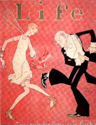 Cover of Life magazine, an illustration showing a woman dressed as a flapper dancing with man in a suit 
