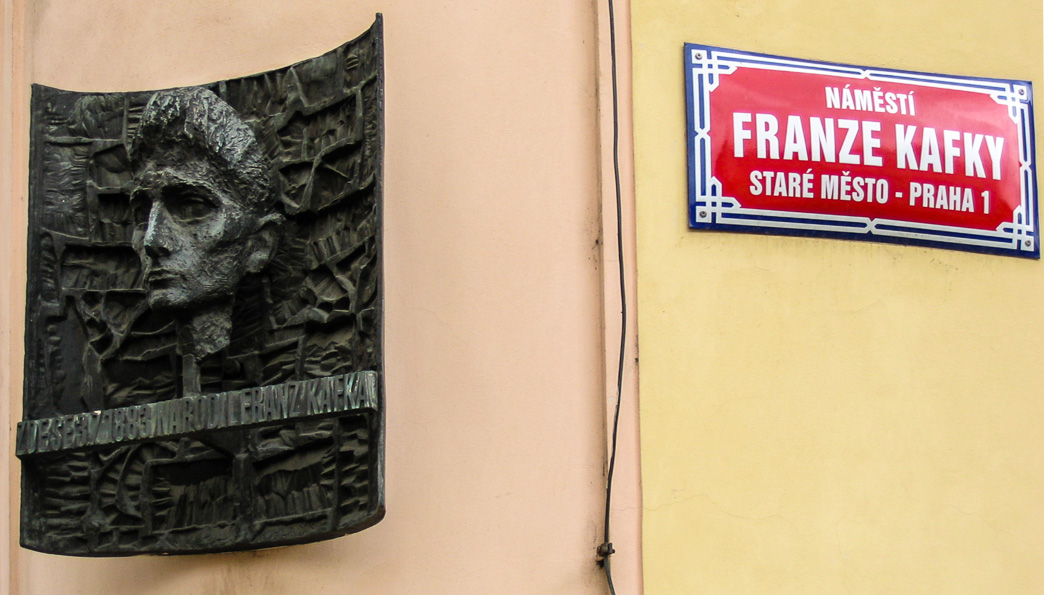 Memorial plaque in Prague commemorates the place where Kafka was born on July 3, 1883