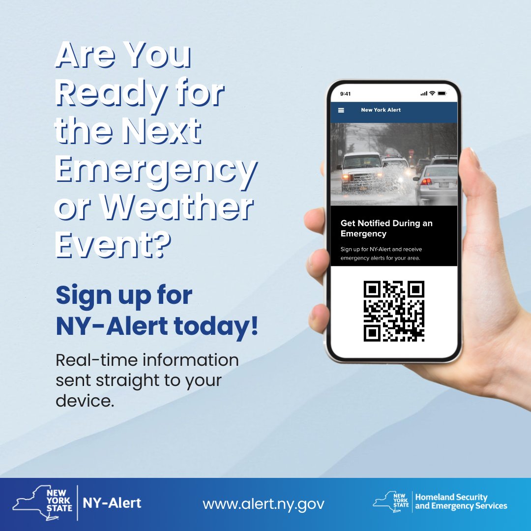 advertisement for NY-Alert, the official app of NYS for disaster alerts