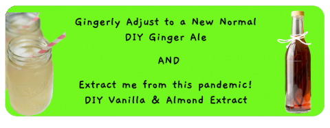 glass of ginger ale and a bottle of vanilla extract