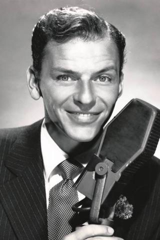 black and white portrait of Frank Sinatra
