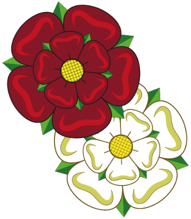 red and white rose symbols of the lancasters and the yorks 