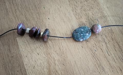 different beads on a cord 