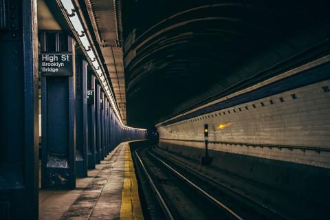 color photo of a subway stop without a train