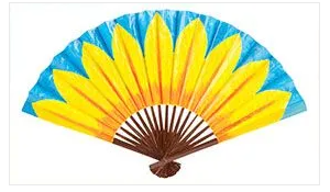 fan with a sunflower painted on it 