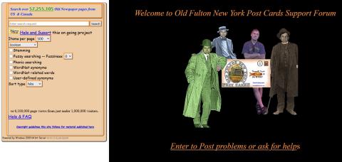 Screenshot of the fultonhistory.com landing page