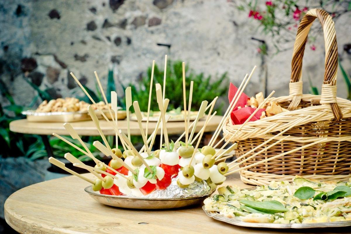 table full of appetizers 