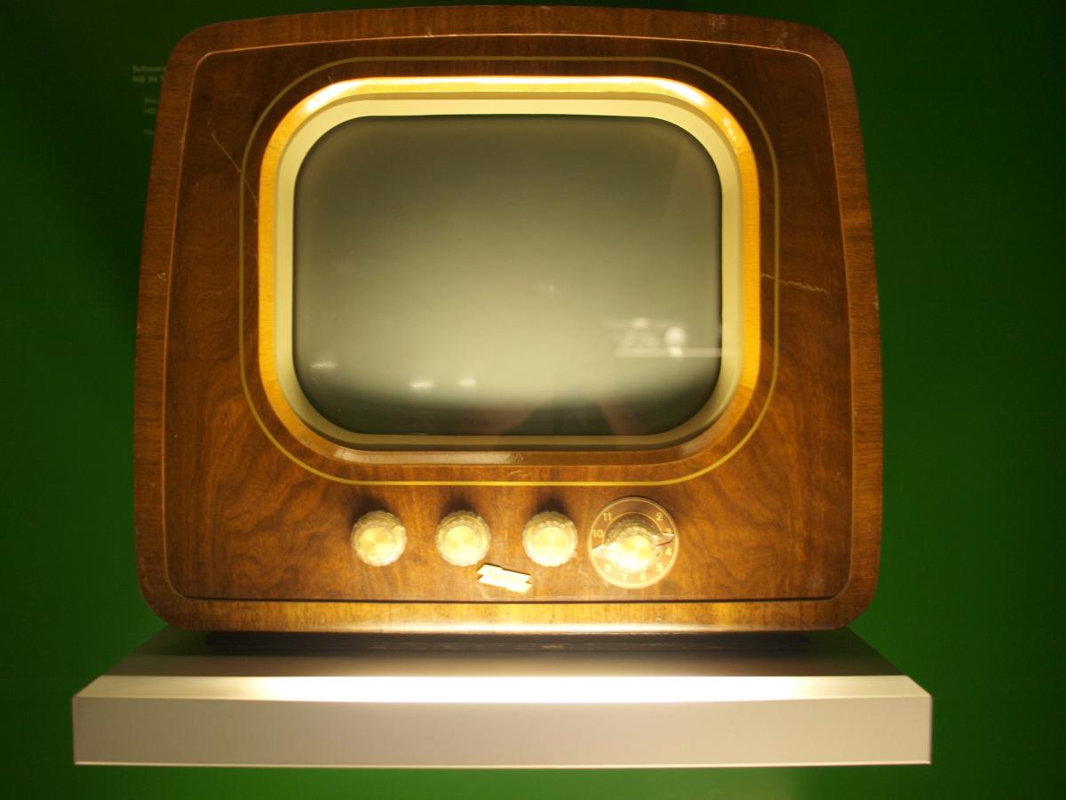 vintage television with four knobs