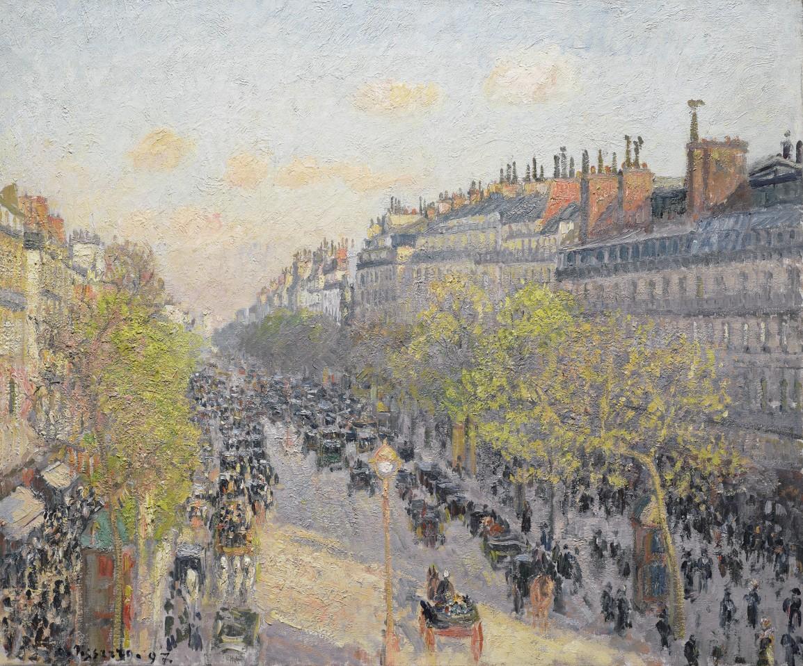 CAMILLE PISSARRO, LE BOULEVARD MONTMARTRE, FIN DE JOURNÉE