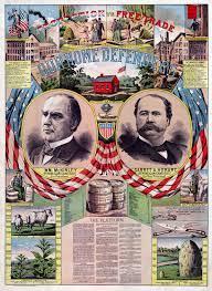 colorful poster of the 1896 election candidates 